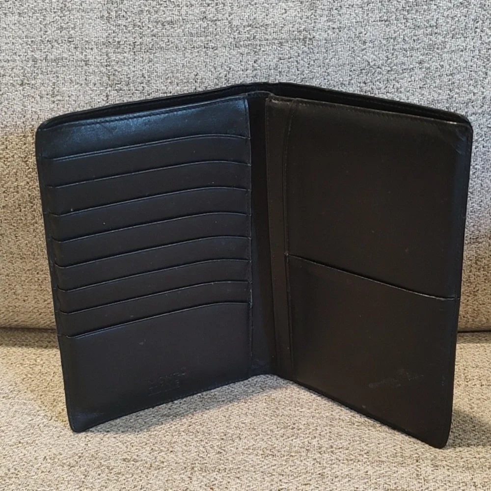 Montblanc Black Leather Travel Wallet•8cc+•Bifold•Used